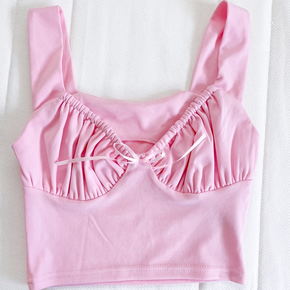 Pink Crop Tank Top Pink